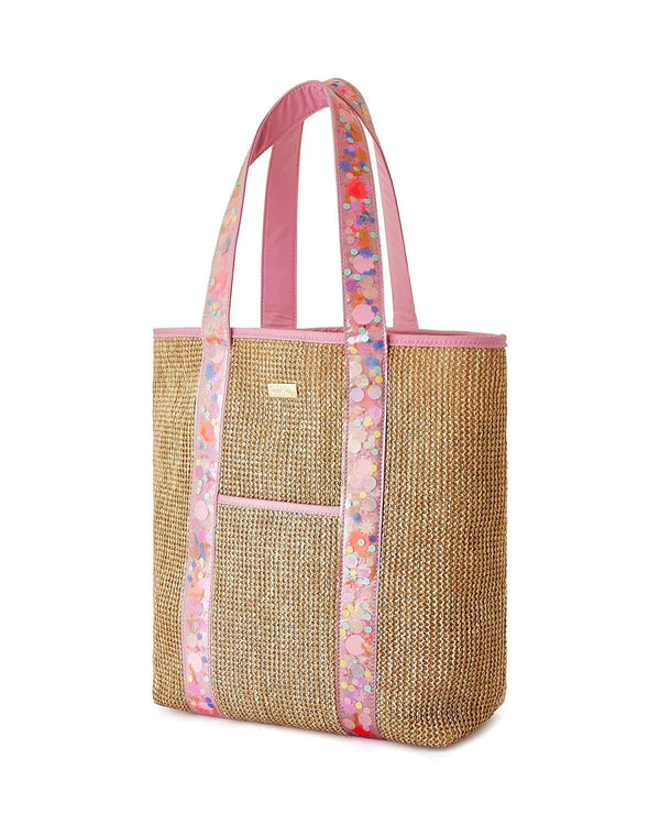 BRING ON THE FUN WOVEN CONFETTI TOTE BAG