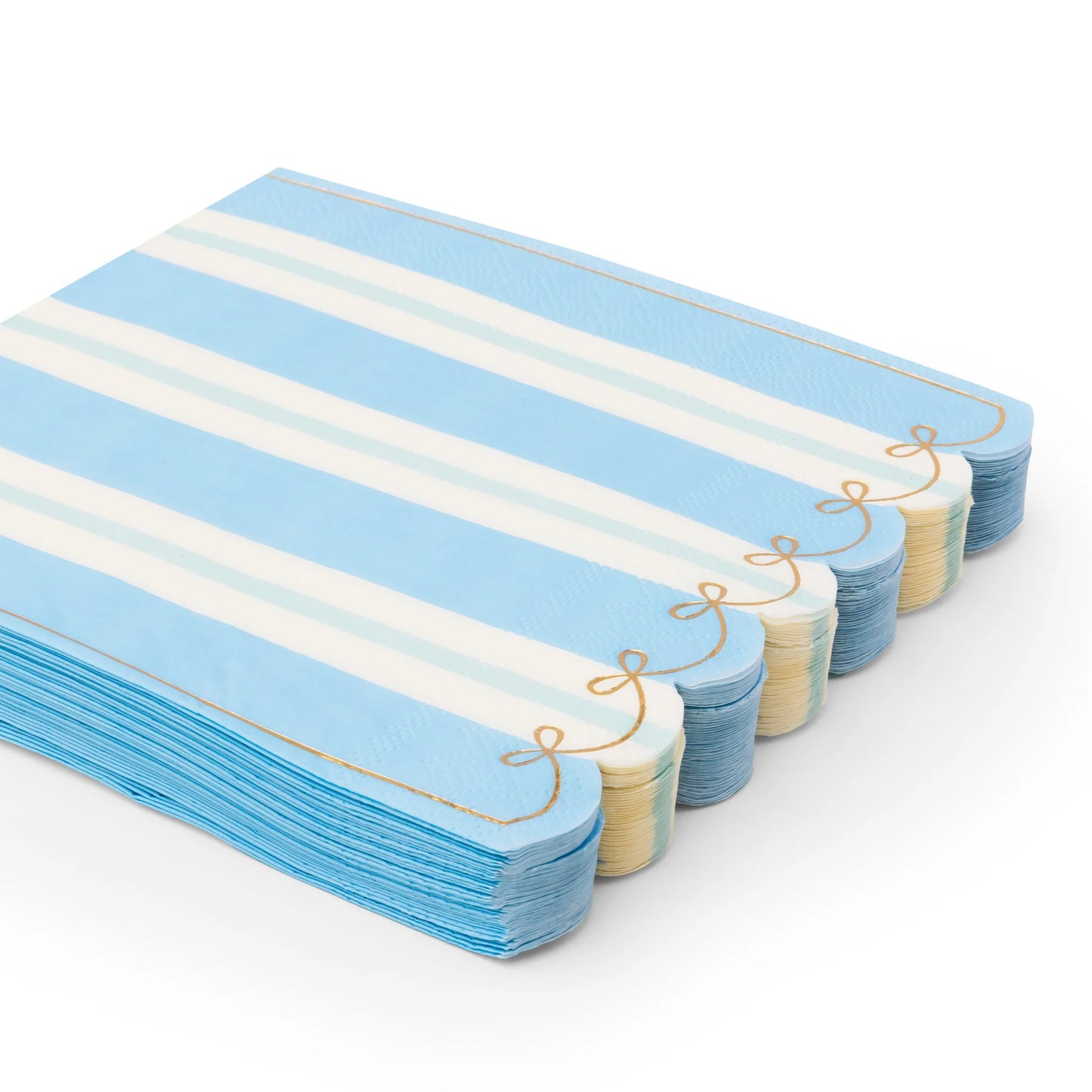 BLUE & MINT REGENCY STRIPE LARGE NAPKINS