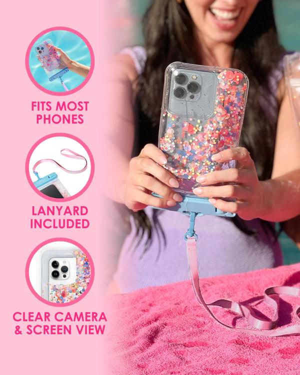 BRING ON THE FUN CONFETTI WATERPROOF PROTECTIVE PHONE HOLDER