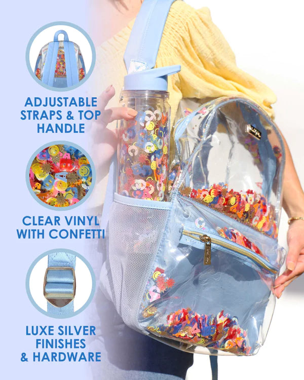 Mochila Little Letters Confetti Clear