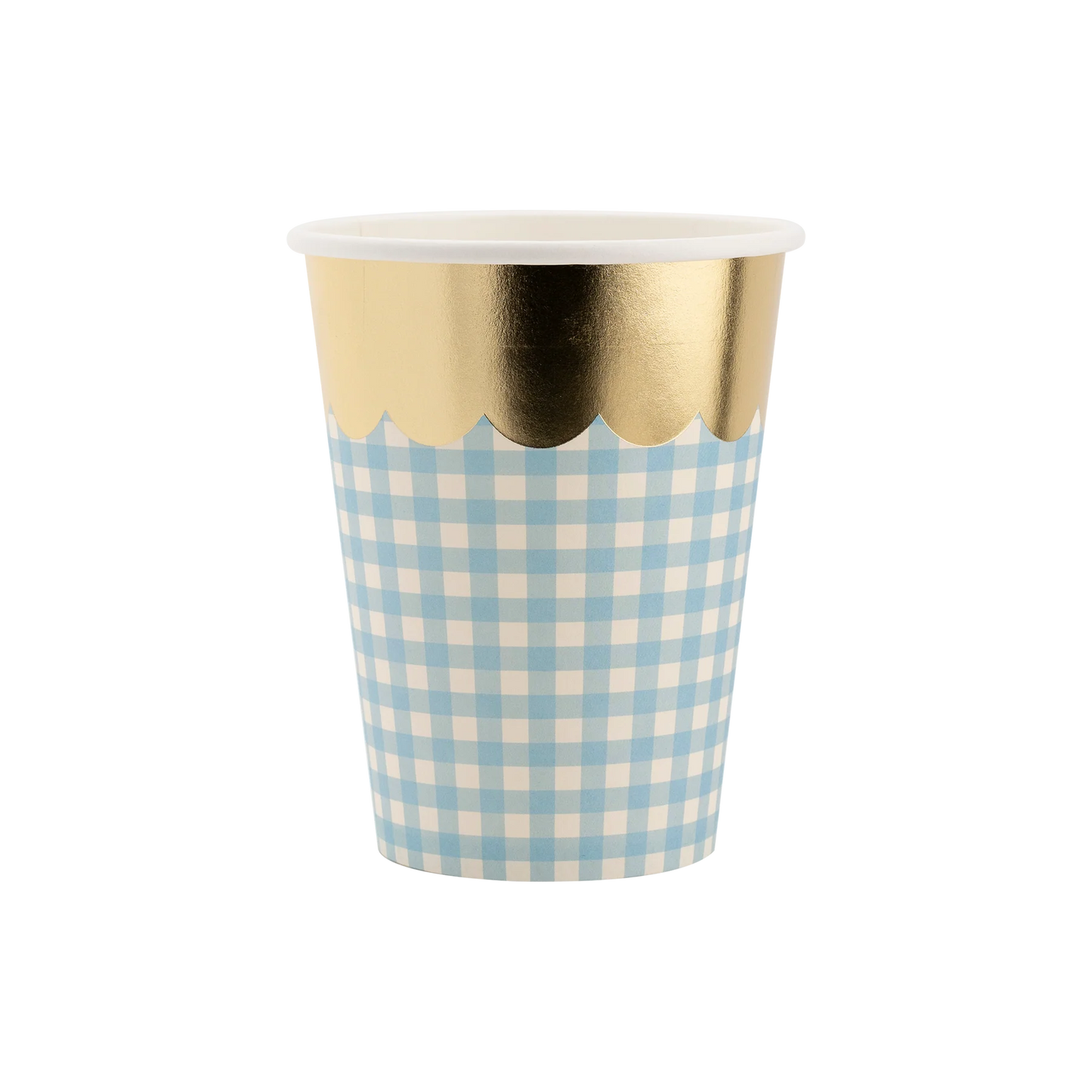 Vasos Gingham con dorado