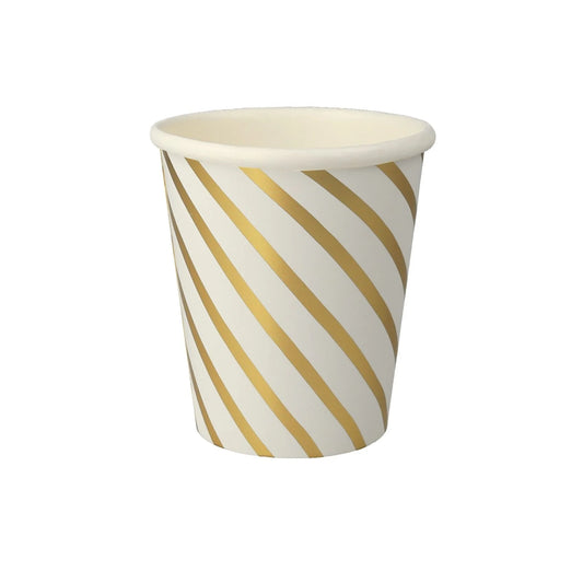 Vasos Striped Dorado / Blanco