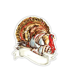 Handpainted Turkey with Banner Die-Cut Accents