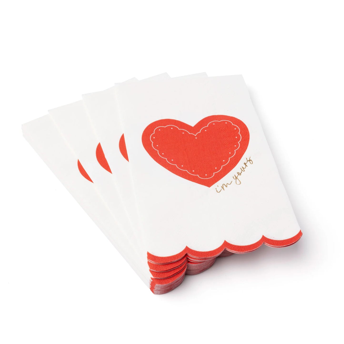 Servilletas largas con corazón Im yours