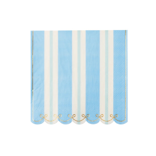 BLUE & MINT REGENCY STRIPE LARGE NAPKINS