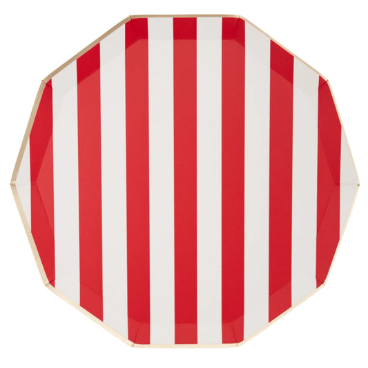 Platos Rojo de Rayas GRANDES