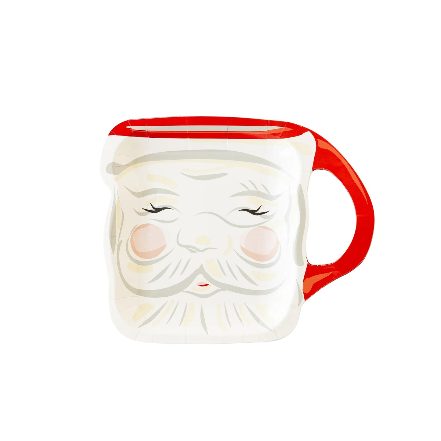 Christmas Baubles Santa Face Mug Shaped Paper Plate