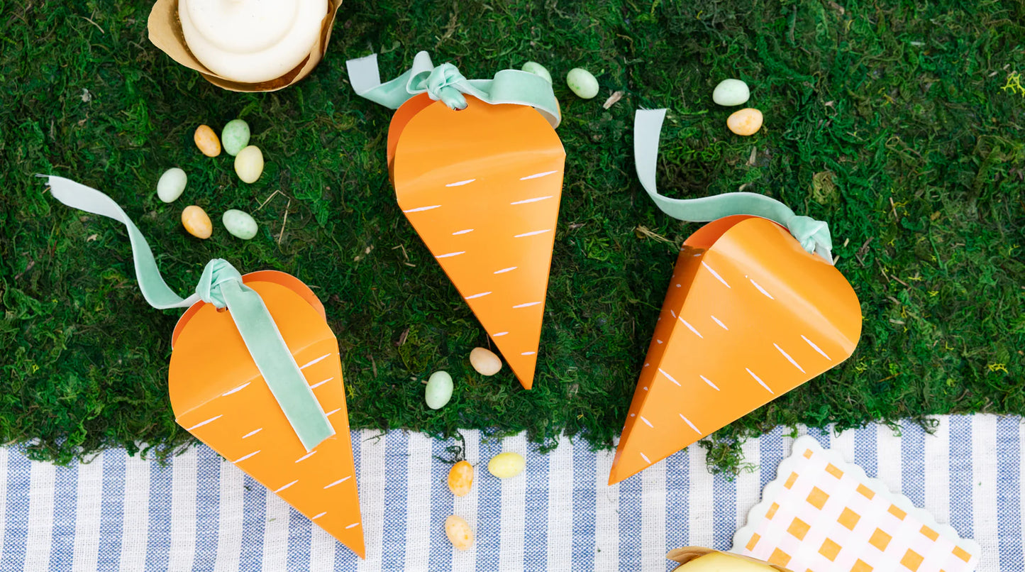 Cajas de golosinas con forma de zanahoria