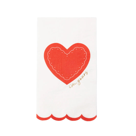 Servilletas largas con corazón Im yours