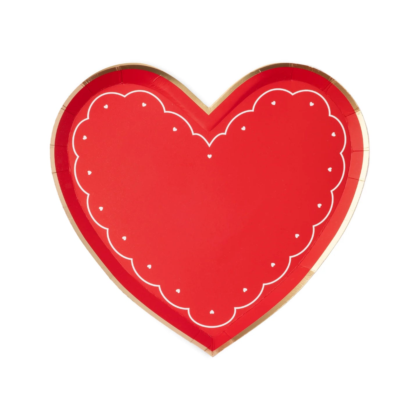 Platos Rojos en forma de corazón