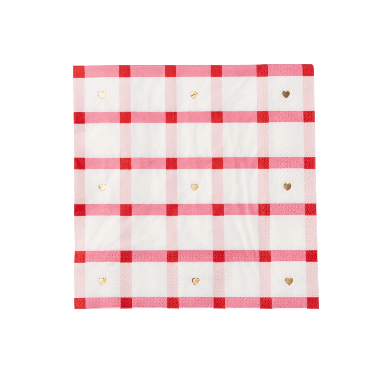 Servilletas de cena a cuadros con detalles de corazón