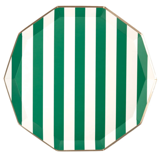 Platos Verde de Rayas GRANDES