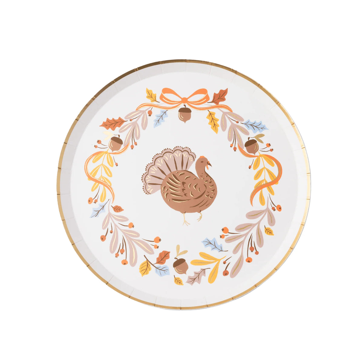 Platos para postre con motivos otoñales y pavos