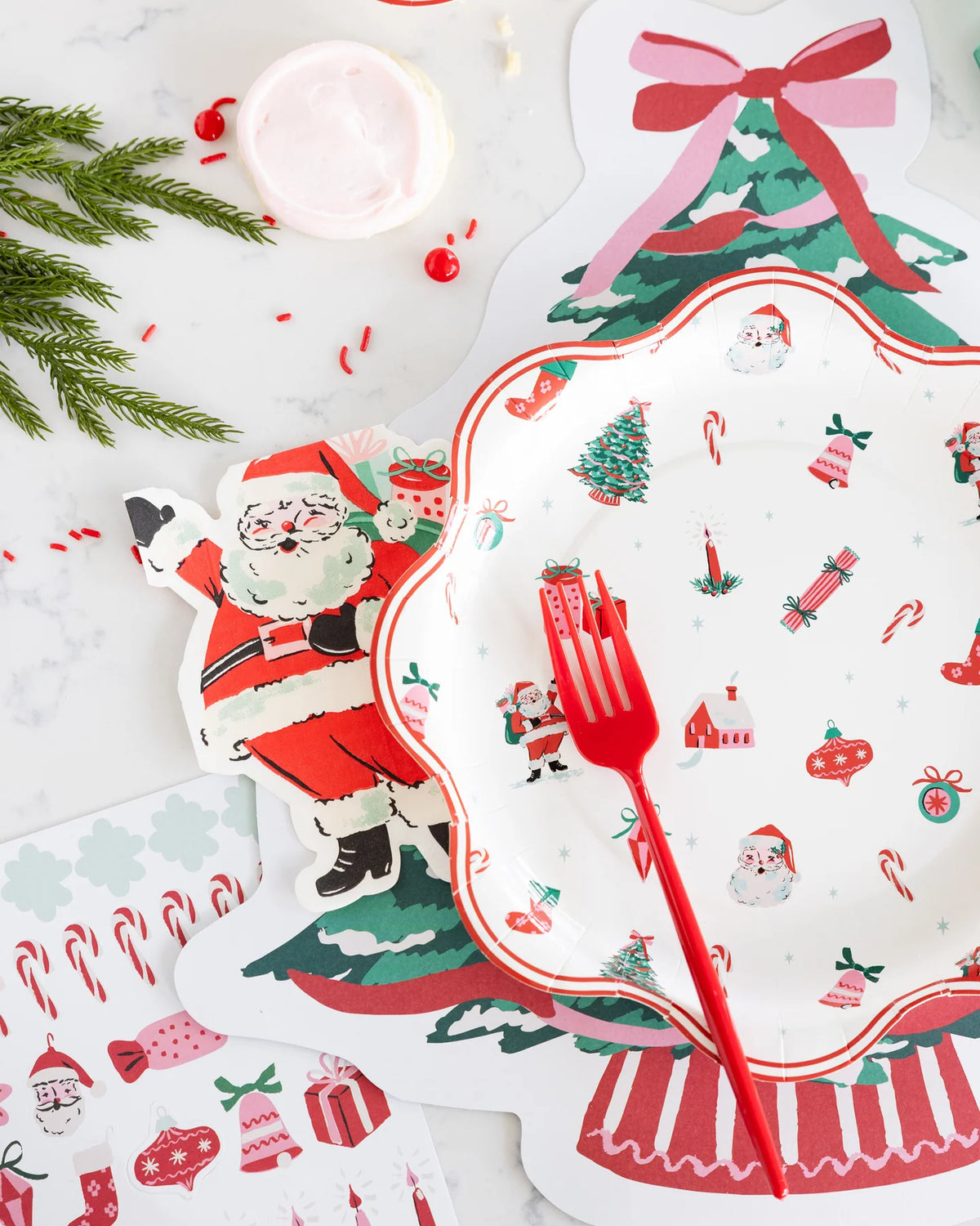 Vintage Santa Shaped Paper Napkins