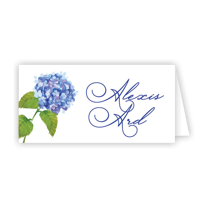 Identificador de Lugar - Handpainted Blue Hydrangea