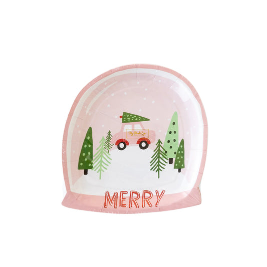 Snowglobe Shaped Paper Plato