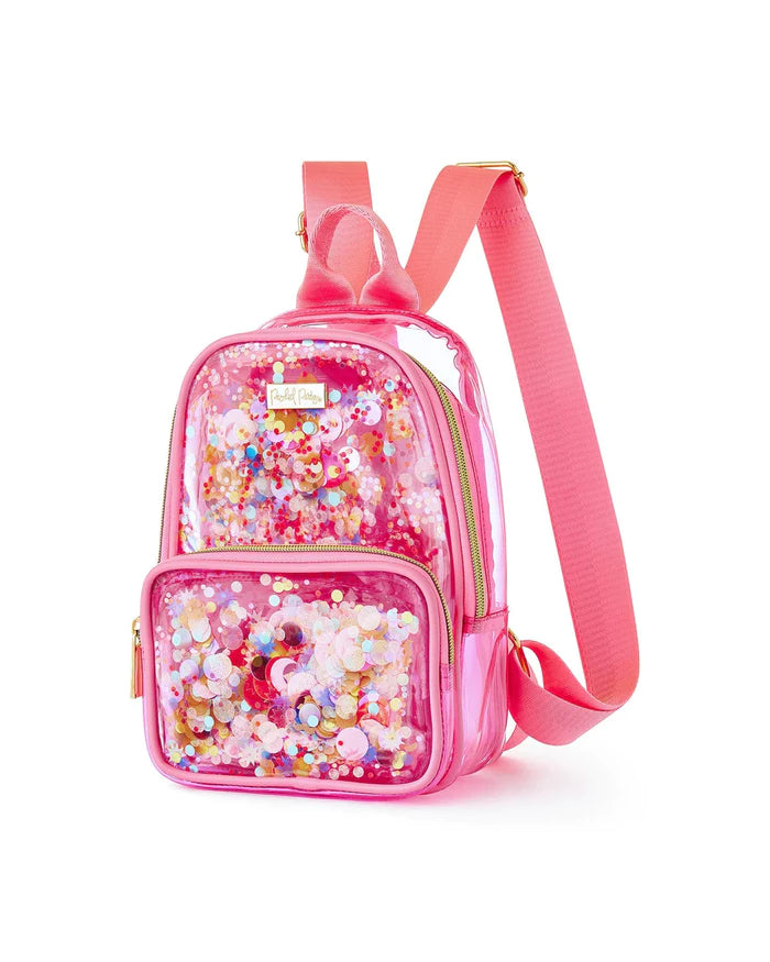 BRING ON THE FUN MINI CLEAR CONFETTI BACKPACK