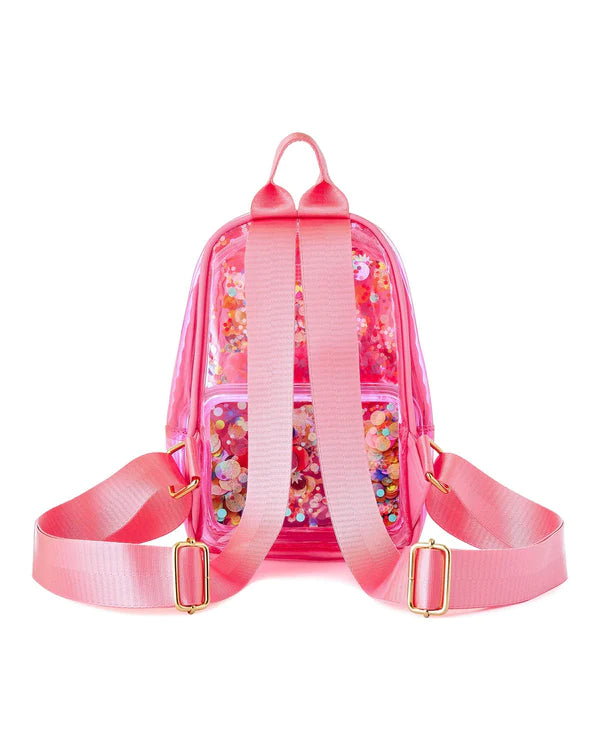 BRING ON THE FUN MINI CLEAR CONFETTI BACKPACK