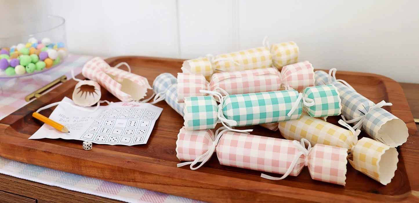 Pastel Gingham Party Crackers