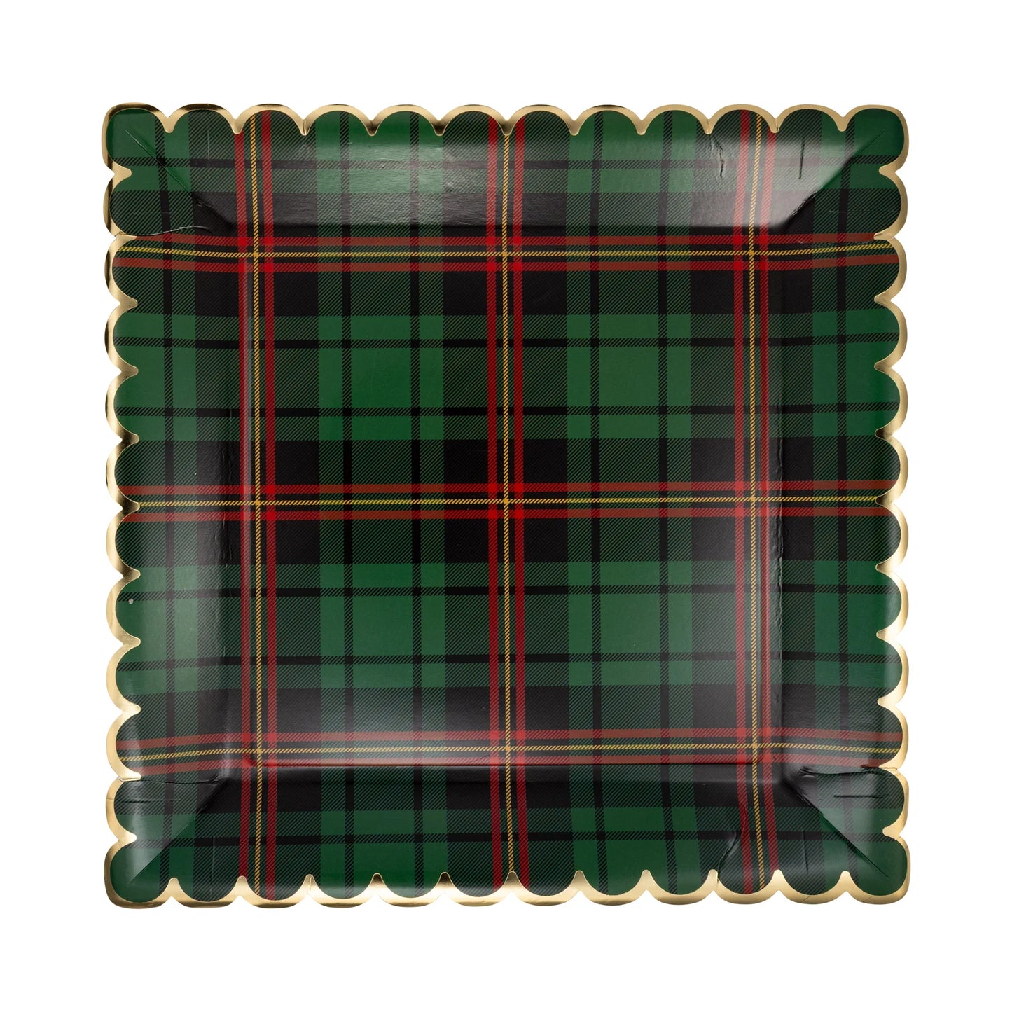 Platos  Cuadros Verde Navideños