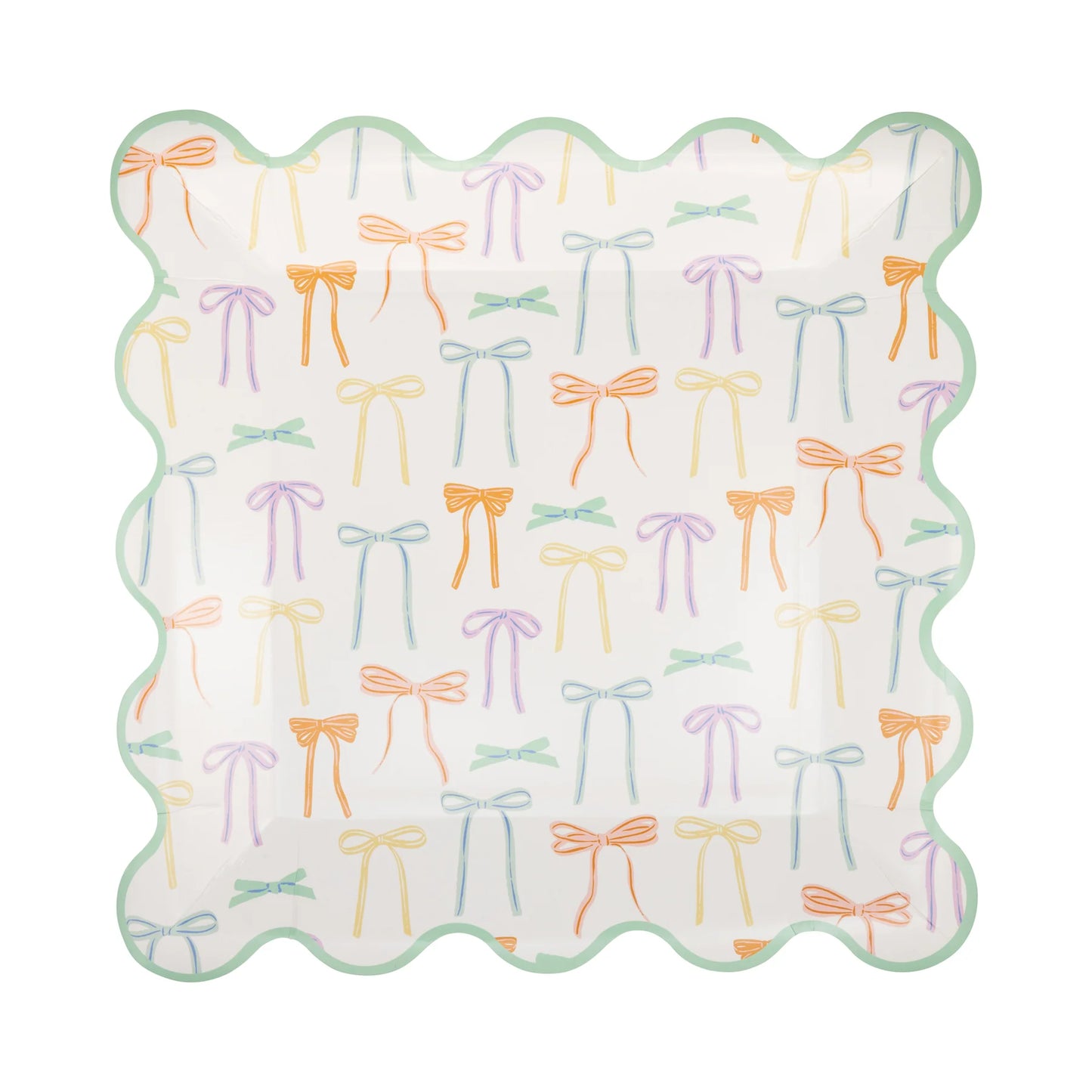 Plato de papel con lazo de primavera