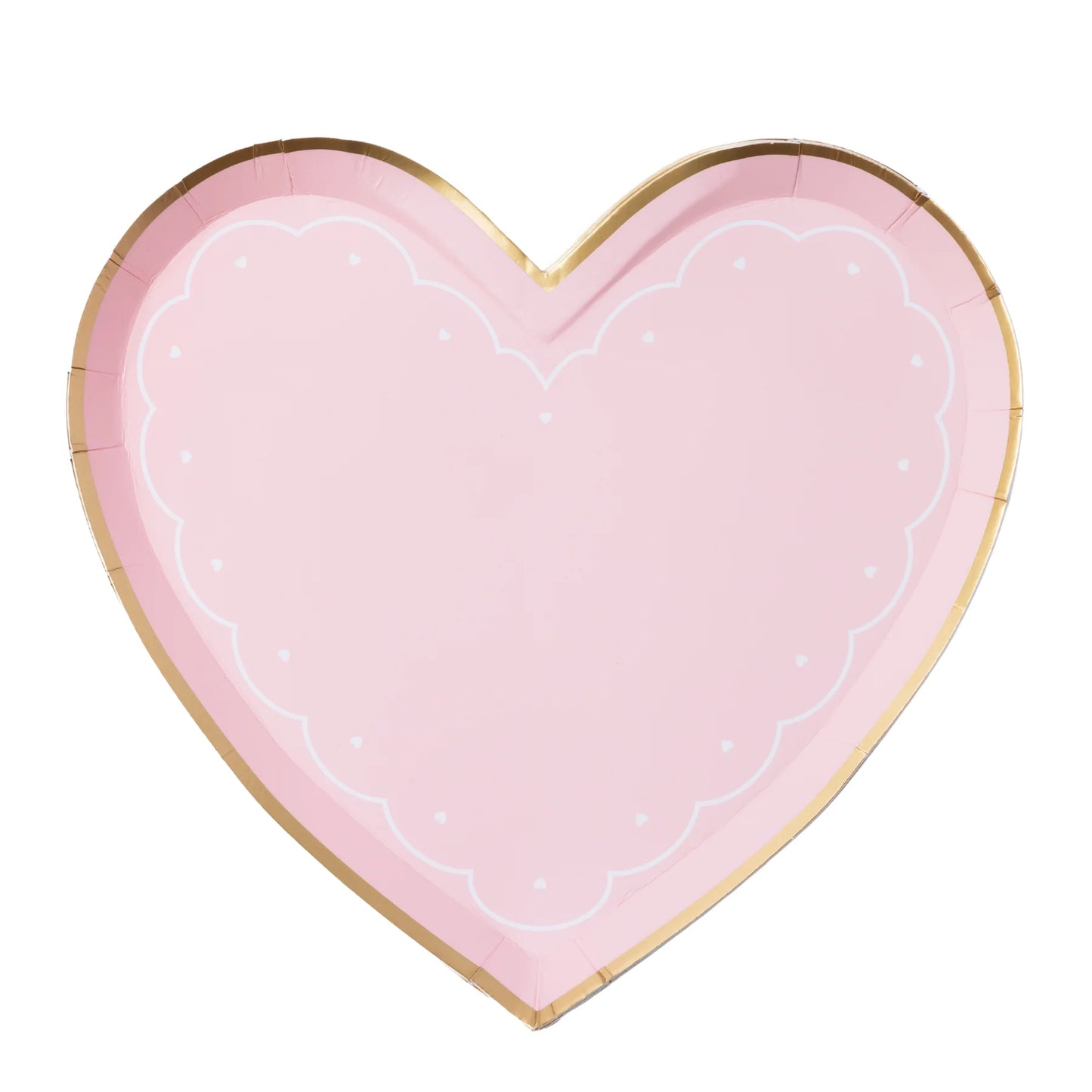 Plato rosado en forma de corazón