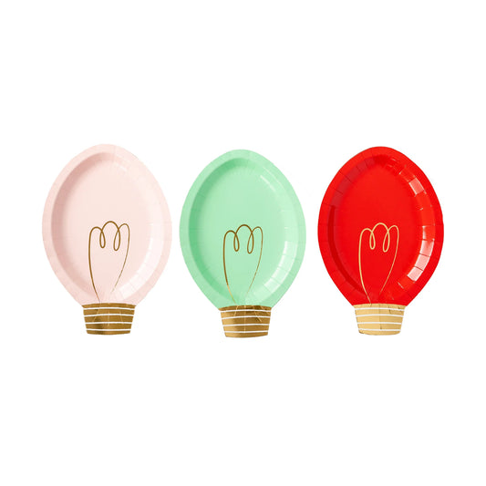 Snow Fun Christmas Bulb Shaped Platos