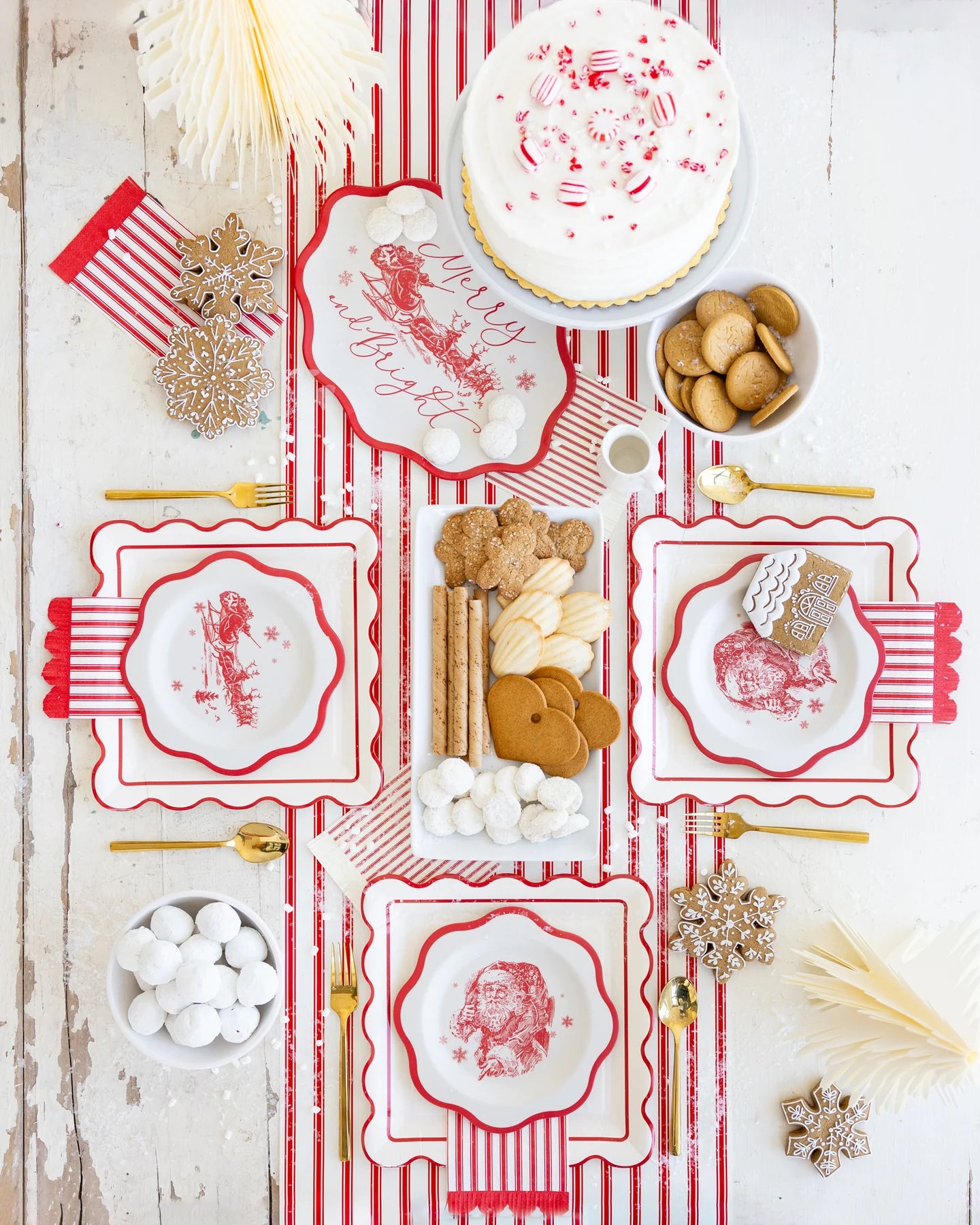 Camino de mesa a rayas rojas