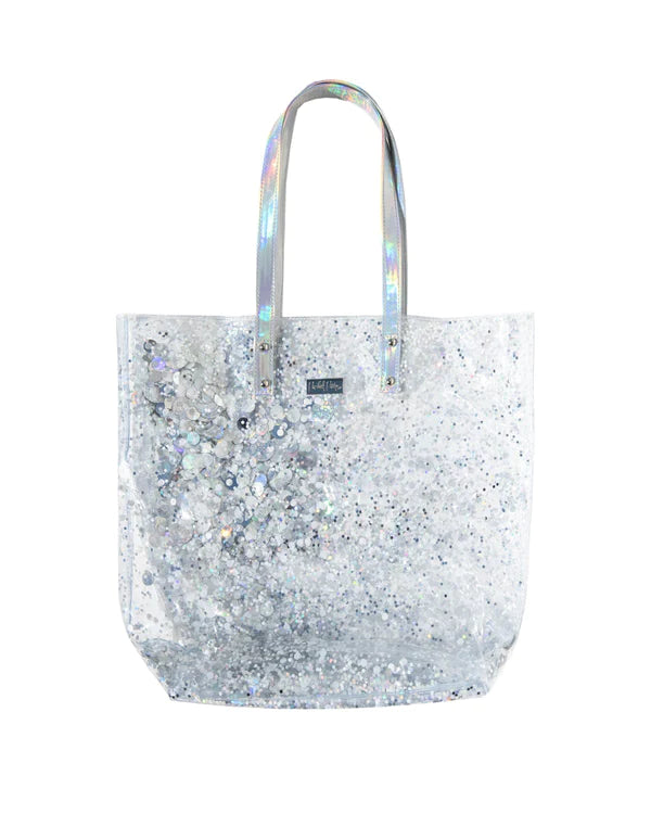 snow much fun confetti bucket bag