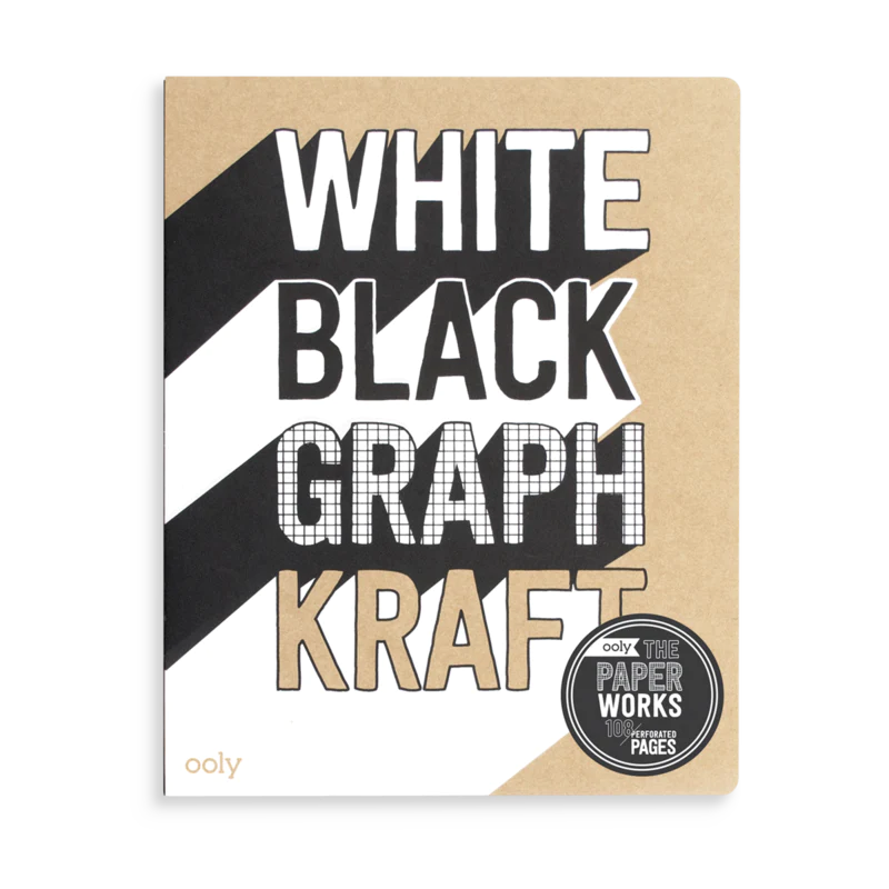 Libreta de Hojas de Trabajo -White Black Graph Kraft