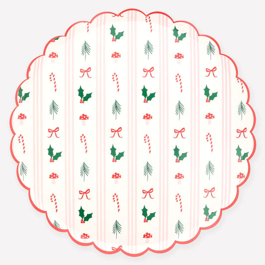 Festive Icon Stripes Platos Grande