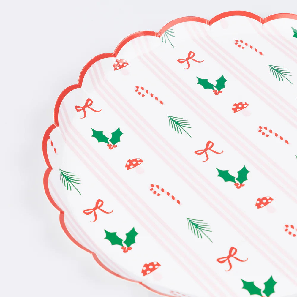 Festive Icon Stripes Platos Grande