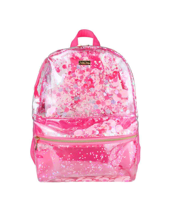 Mochila pink party confetti clear