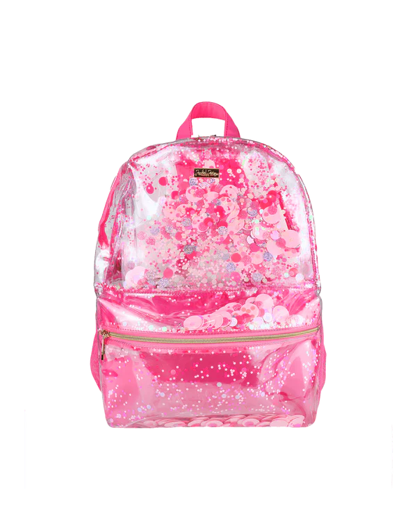 Mochila pink party confetti clear