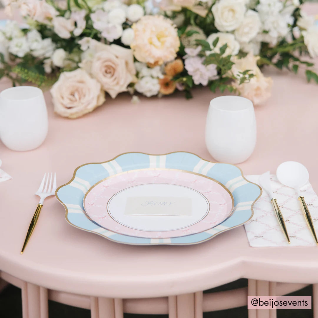 SKY BLUE REGENCY STRIPE DINNER PLATES